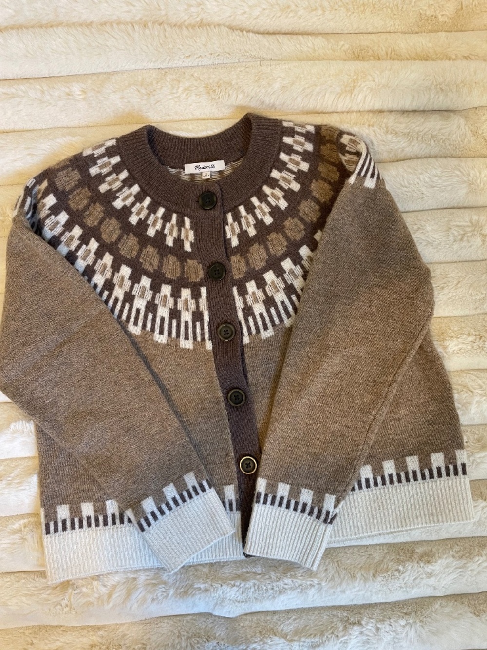 Madewell Fair Isle Cardigan ~ Size SMALL